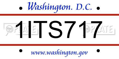 1ITS717 District Of Columbia License Plate