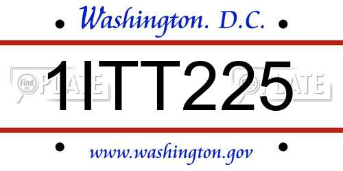 1ITT225 District Of Columbia License Plate