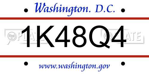 1K48Q4 District Of Columbia License Plate