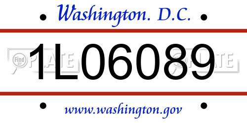 1L06089 District Of Columbia License Plate