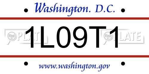 1L09T1 District Of Columbia License Plate
