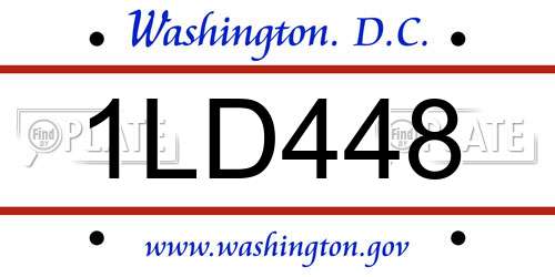 1LD448 District Of Columbia License Plate