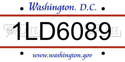1LD6089 District Of Columbia License Plate