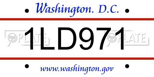 1LD971 District Of Columbia License Plate