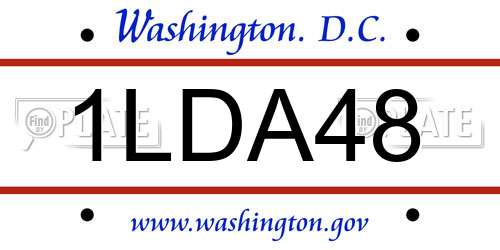 1LDA48 District Of Columbia License Plate