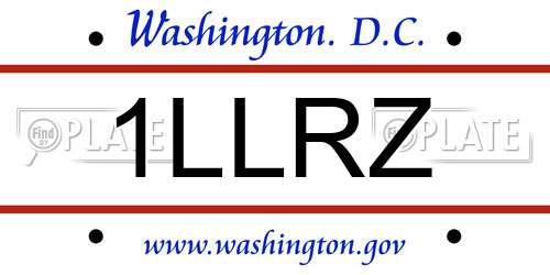 1LLRZ District Of Columbia License Plate