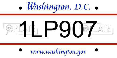 1LP907 District Of Columbia License Plate