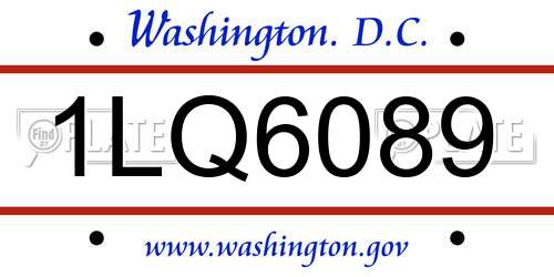 1LQ6089 District Of Columbia License Plate