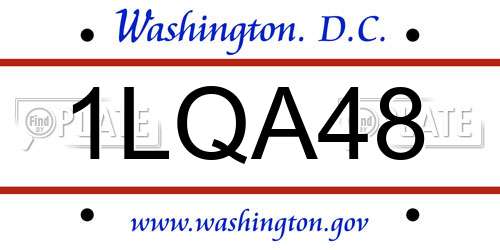 1LQA48 District Of Columbia License Plate