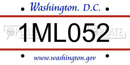 1ML052 District Of Columbia License Plate
