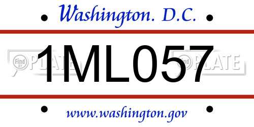 1ML057 District Of Columbia License Plate