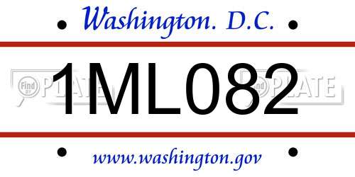 1ML082 District Of Columbia License Plate