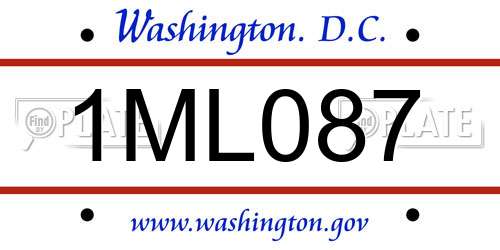 1ML087 District Of Columbia License Plate