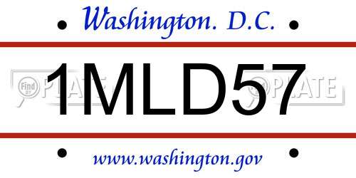 1MLD57 District Of Columbia License Plate