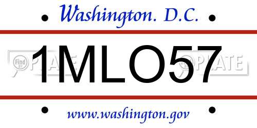 1MLO57 District Of Columbia License Plate