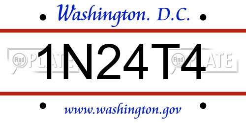 1N24T4 District Of Columbia License Plate