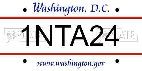 1NTA24 District Of Columbia License Plate