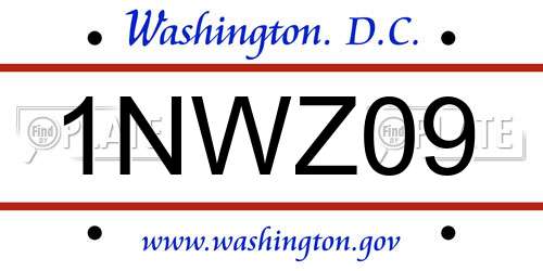 1NWZ09 District Of Columbia License Plate