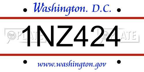 1NZ424 District Of Columbia License Plate