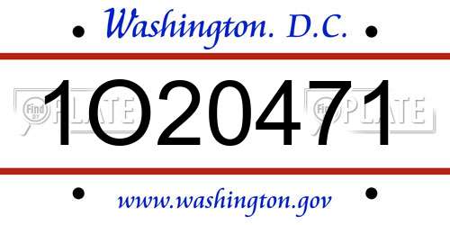 1O20471 District Of Columbia License Plate