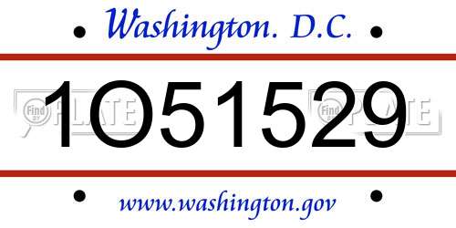 1O51529 District Of Columbia License Plate