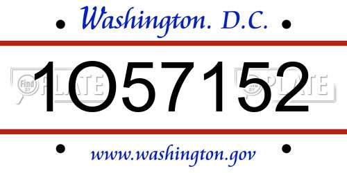 1O57152 District Of Columbia License Plate