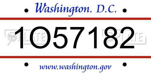 1O57182 District Of Columbia License Plate