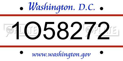 1O58272 District Of Columbia License Plate