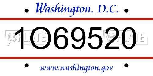 1O69520 District Of Columbia License Plate