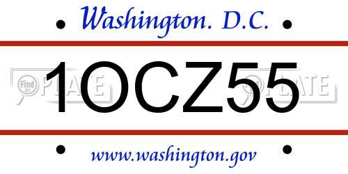 1OCZ55 District Of Columbia License Plate