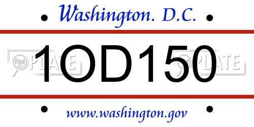 1OD150 District Of Columbia License Plate