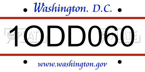 1ODD060 District Of Columbia License Plate