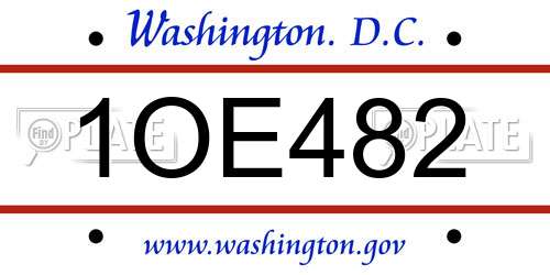 1OE482 District Of Columbia License Plate