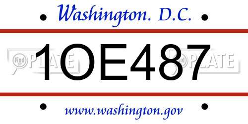 1OE487 District Of Columbia License Plate