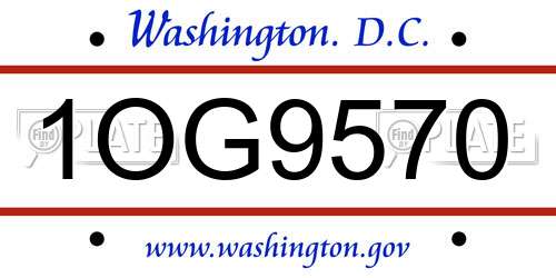 1OG9570 District Of Columbia License Plate