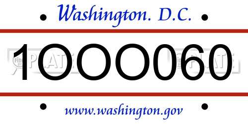 1OOO060 District Of Columbia License Plate