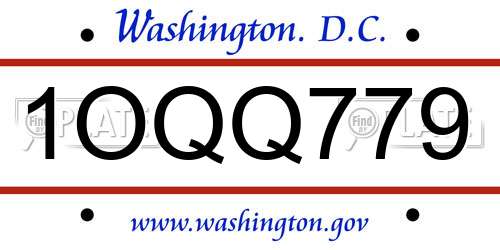 1OQQ779 District Of Columbia License Plate