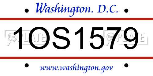 1OS1579 District Of Columbia License Plate