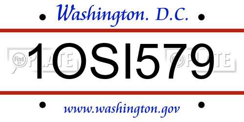 1OSI579 District Of Columbia License Plate