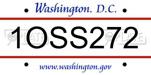 1OSS272 District Of Columbia License Plate