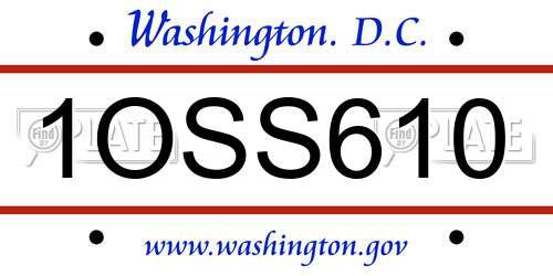 1OSS610 District Of Columbia License Plate