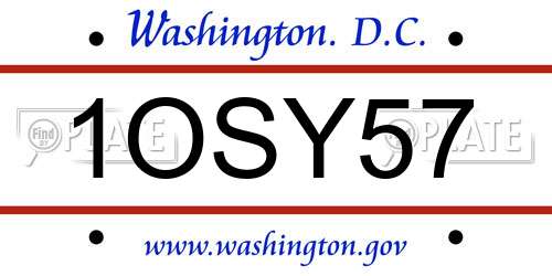 1OSY57 District Of Columbia License Plate