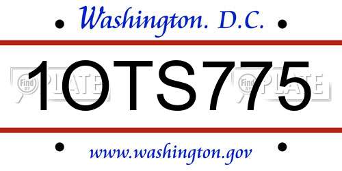 1OTS775 District Of Columbia License Plate