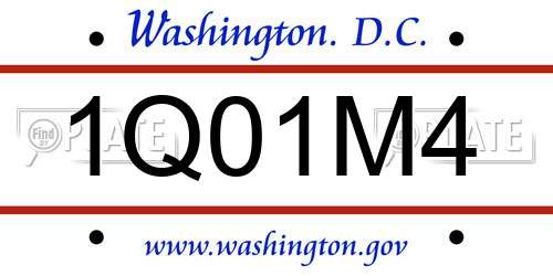 1Q01M4 District Of Columbia License Plate