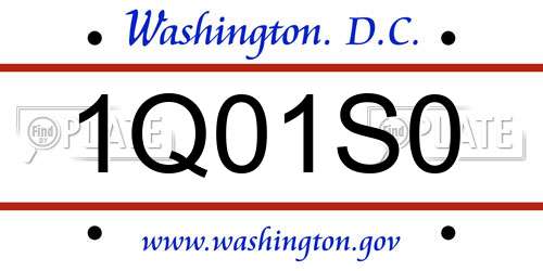 1Q01S0 District Of Columbia License Plate