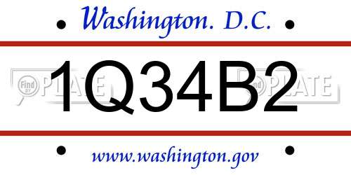 1Q34B2 District Of Columbia License Plate