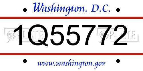 1Q55772 District Of Columbia License Plate