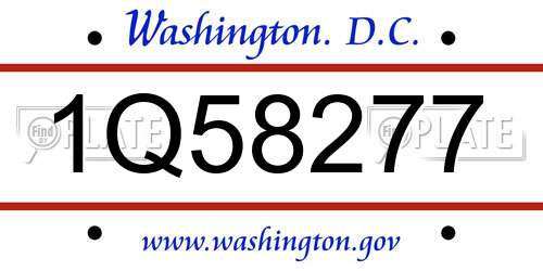 1Q58277 District Of Columbia License Plate