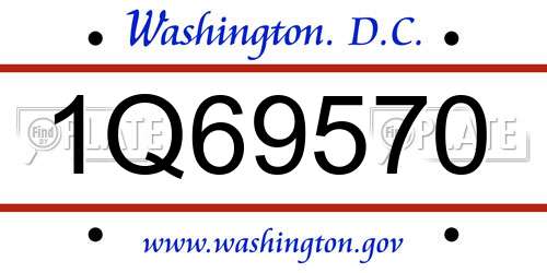 1Q69570 District Of Columbia License Plate