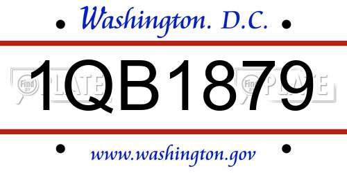 1QB1879 District Of Columbia License Plate